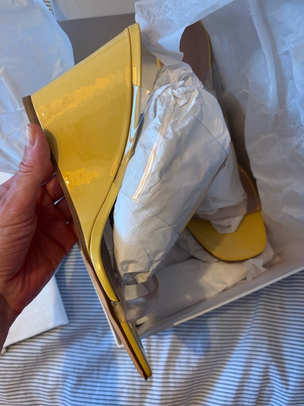 Maryam Nassir Zadeh - Olympia Wedges - PVC and Yellow Patent - Size 38
